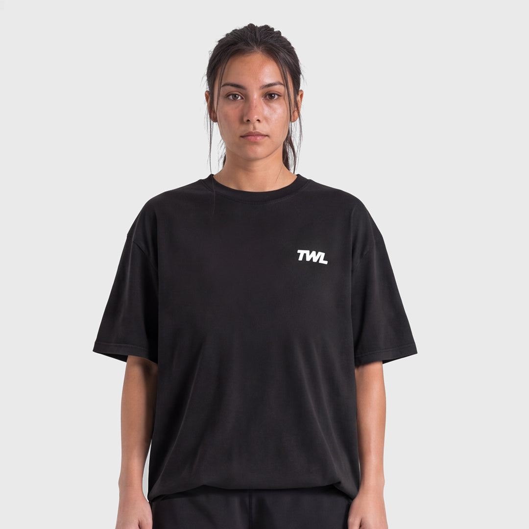 TWL - LIFESTYLE OVERSIZED T-SHIRT - RUN MOVE LIFT - BLACK
