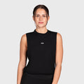 TWL - WOMEN'S SLASH CROP - EMBLEM - BLACK/WHITE