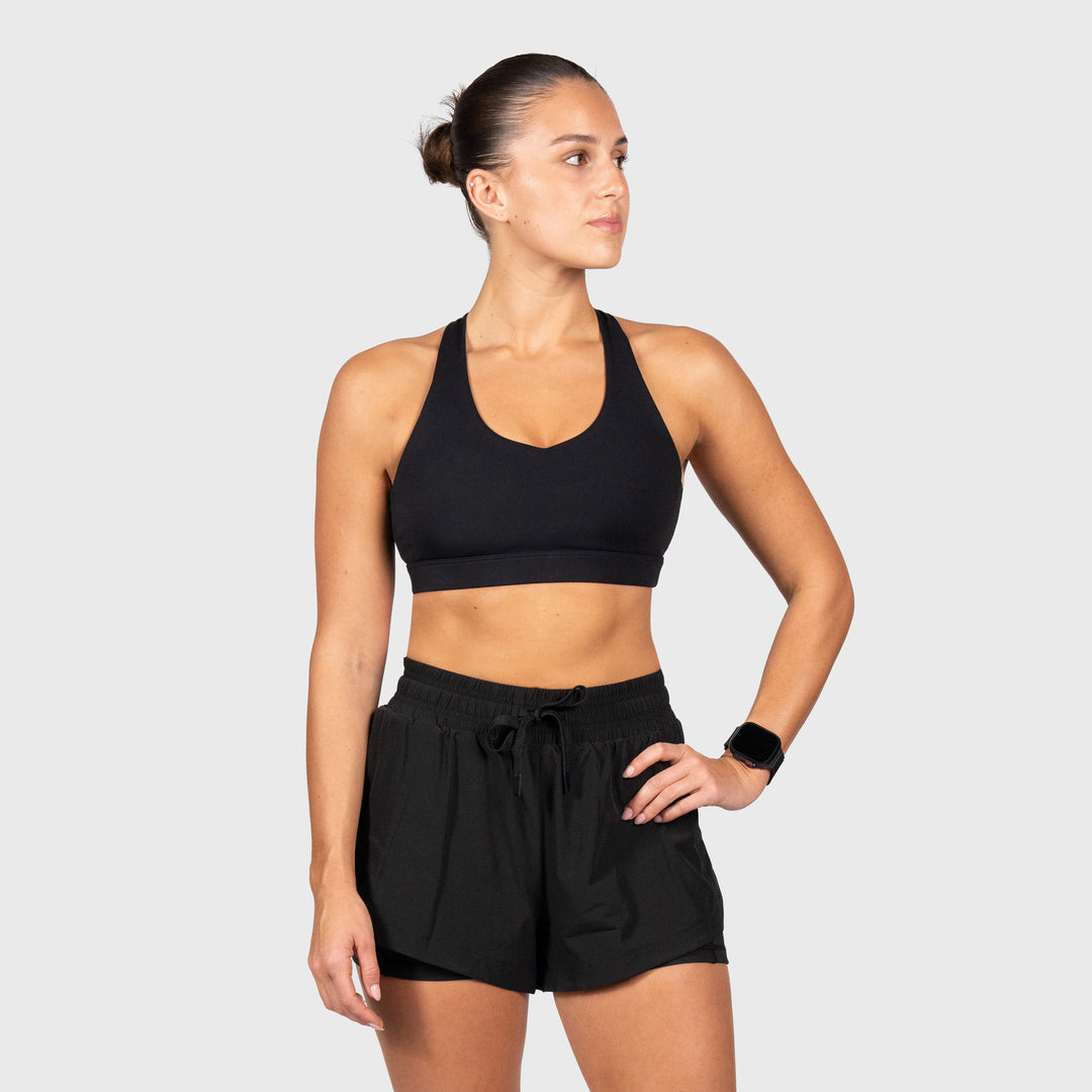 TWL - WOMEN'S 2-IN-1 SHORTS - 3" - BLACK