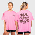 TWL - WOMEN'S OVERSIZED BOYFRIEND T-SHIRT - FITNESS CLUB - PINK