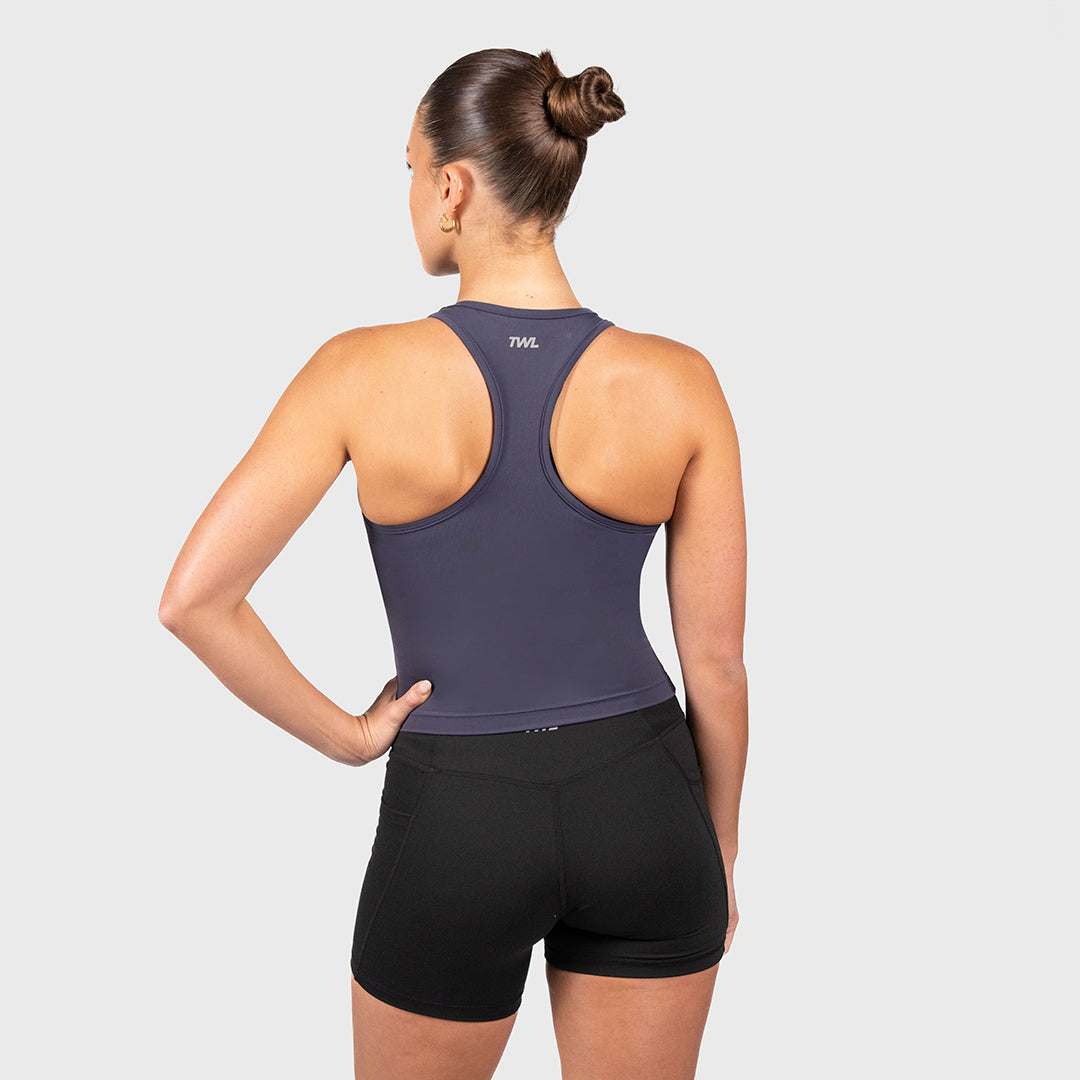 TWL Women's Crush Tank Deep Navy – back view racerback design