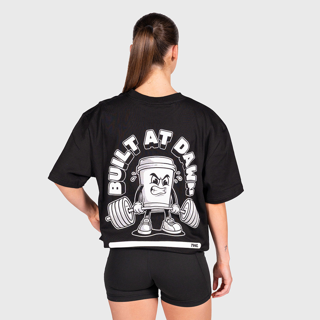TWL - LIFESTYLE OVERSIZED T-SHIRT - BUILT AT DAWN UNISEX - BLACK/WHITE