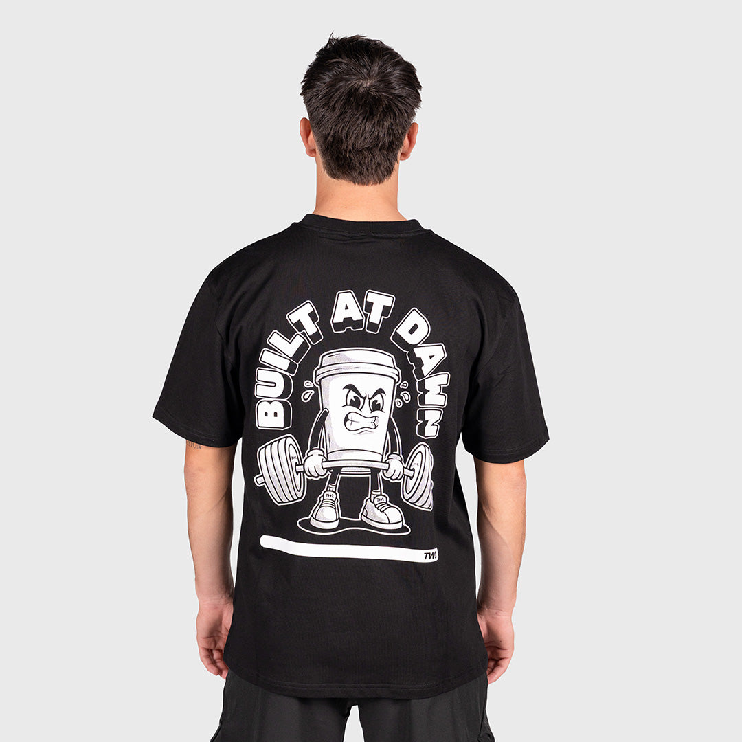 TWL - LIFESTYLE OVERSIZED T-SHIRT - BUILT AT DAWN UNISEX - BLACK/WHITE
