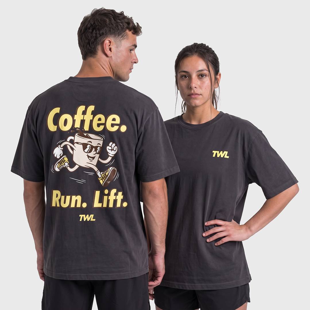 TWL - LIFESTYLE OVERSIZED T-SHIRT - TWL COFFEE LIFT RUN - WASHED BLACK