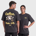 TWL - LIFESTYLE OVERSIZED T-SHIRT - TWL COFFEE LIFT RUN - WASHED BLACK
