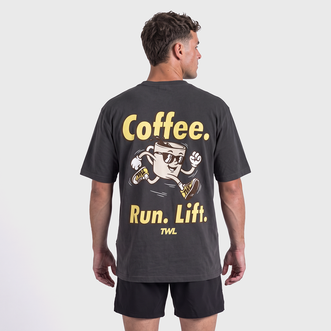 TWL - LIFESTYLE OVERSIZED T-SHIRT - TWL COFFEE LIFT RUN - WASHED BLACK