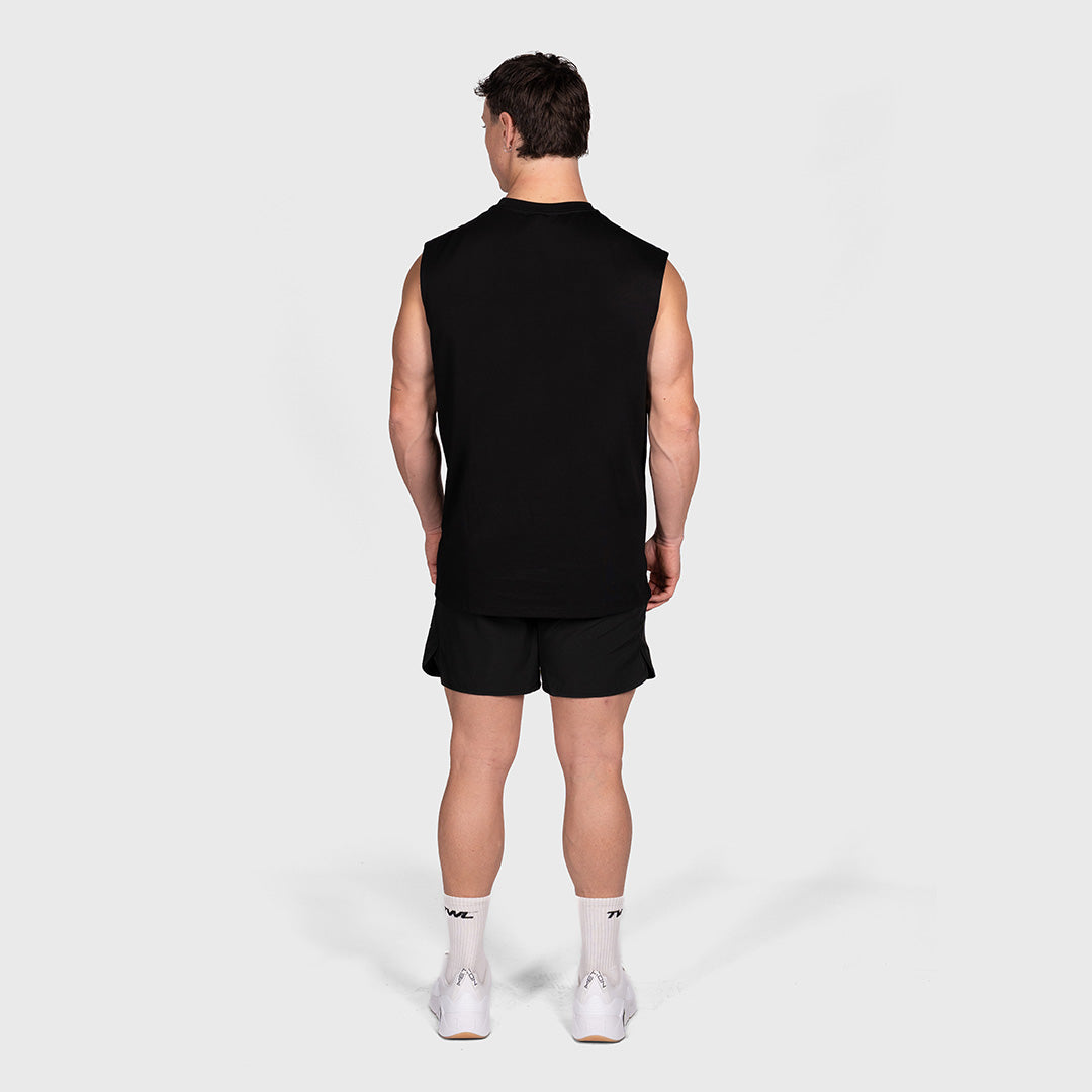 TWL - LIFESTYLE OVERSIZED MUSCLE TANK - EMBLEM - BLACKOUT