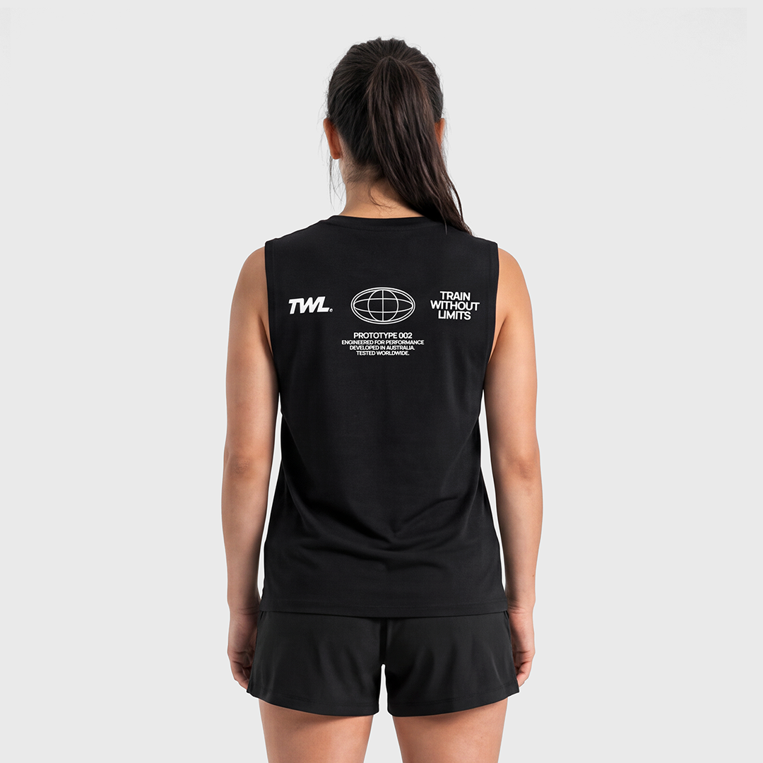 TWL - OVERSIZED HALOFLEX MUSCLE TANK - HYBRID DIVISION II - BLACK