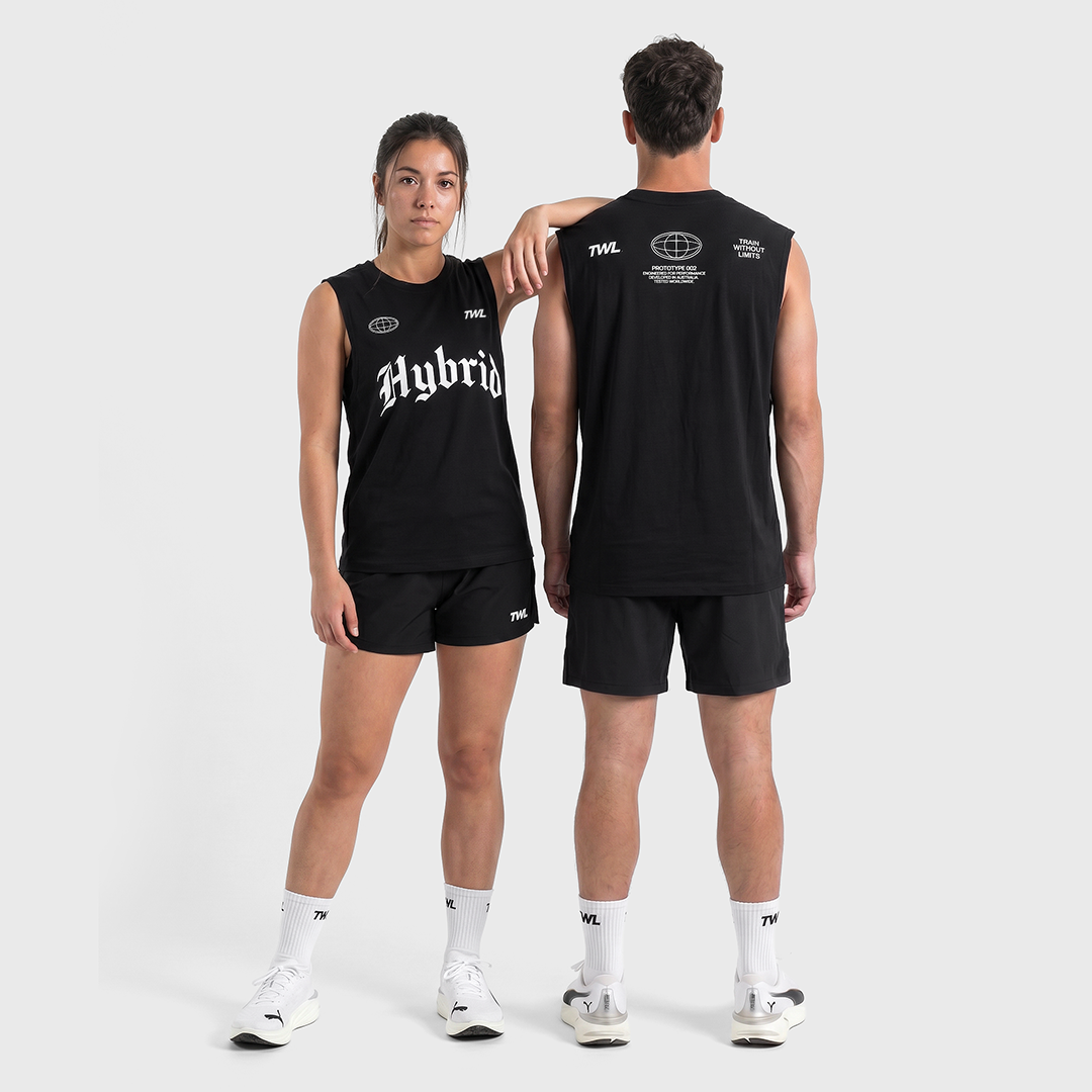 TWL - OVERSIZED HALOFLEX MUSCLE TANK - HYBRID DIVISION II - BLACK
