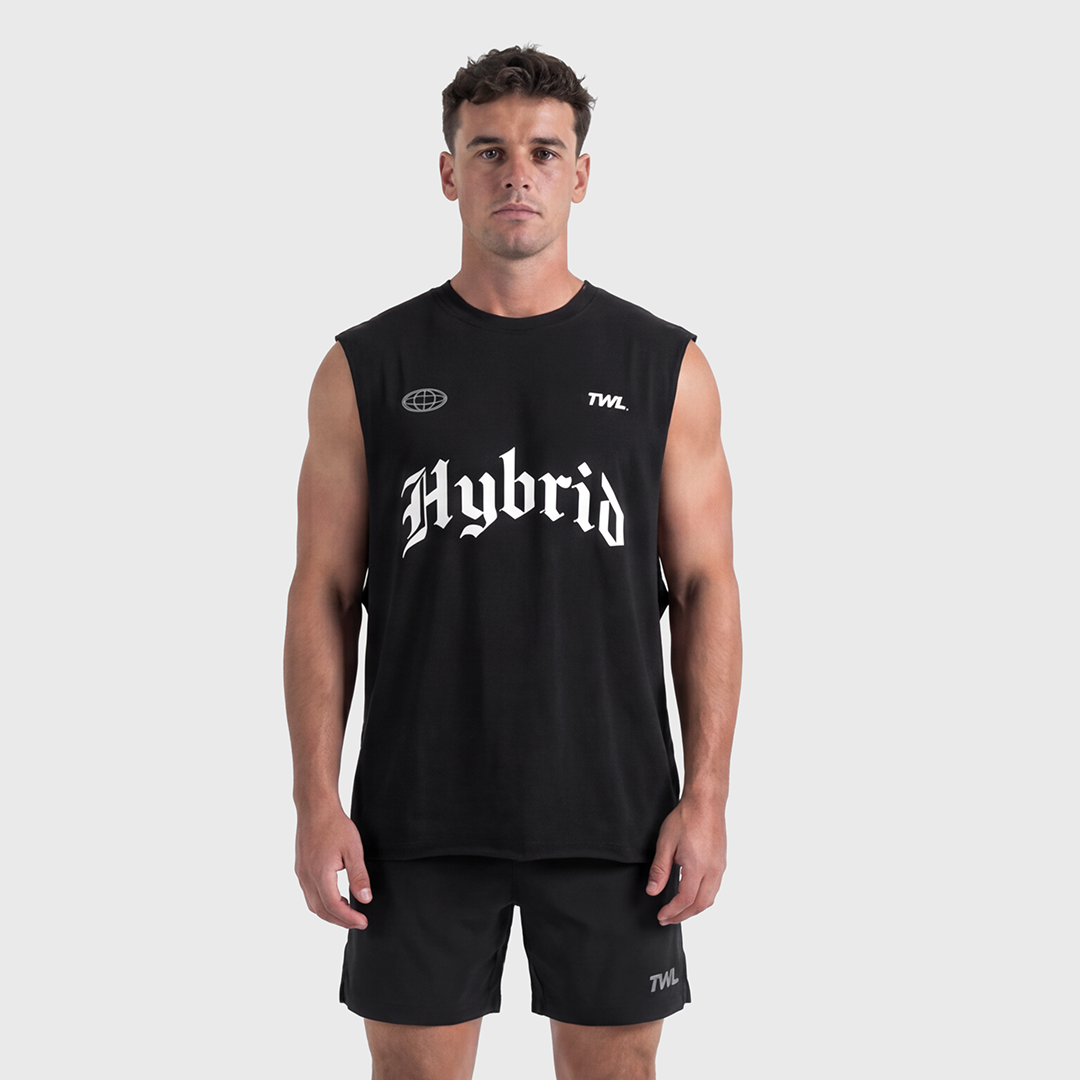 TWL - OVERSIZED HALOFLEX MUSCLE TANK - HYBRID DIVISION II - BLACK