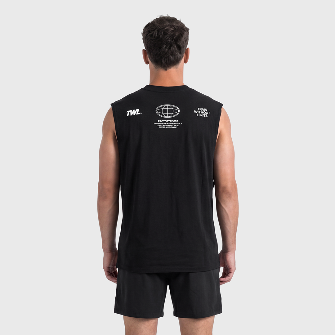 TWL - OVERSIZED HALOFLEX MUSCLE TANK - HYBRID DIVISION II - BLACK