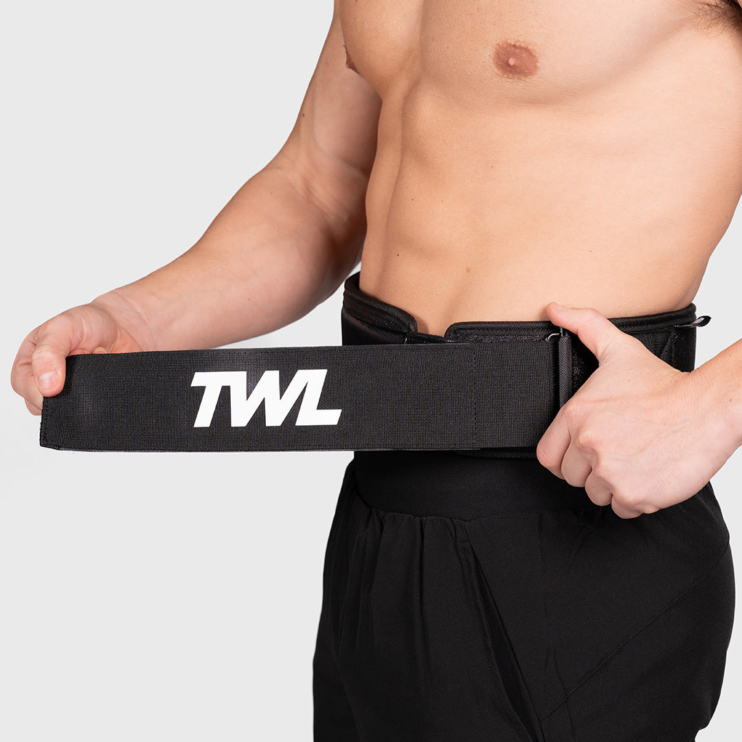 TWL - HYBRID VELCRO LIFTING BELT - 4" - BLACK SPARKLE