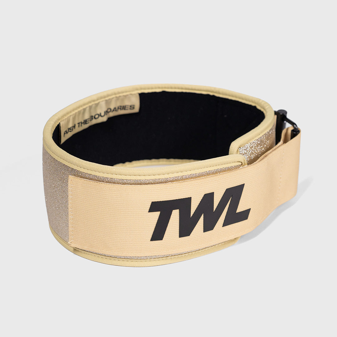 TWL - HYBRID VELCRO LIFTING BELT - 4" - GOLD SPARKLE
