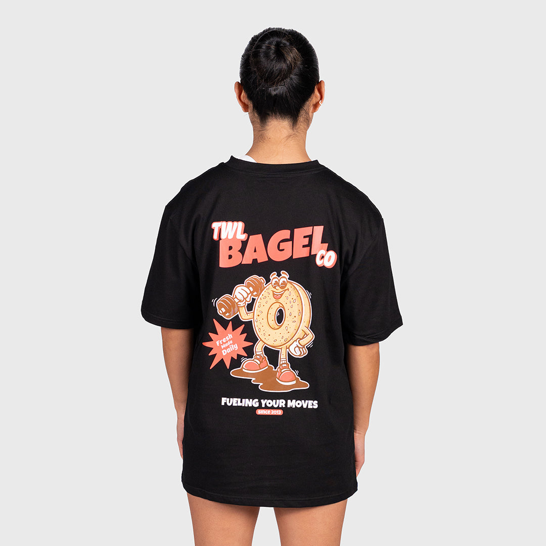TWL - LIFESTYLE OVERSIZED T-SHIRT - TWL BAGEL CO. - BLACK