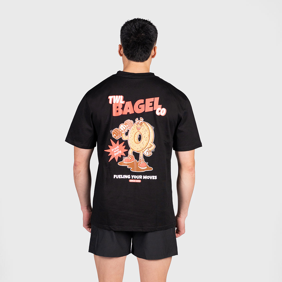 TWL - LIFESTYLE OVERSIZED T-SHIRT - TWL BAGEL CO. - BLACK