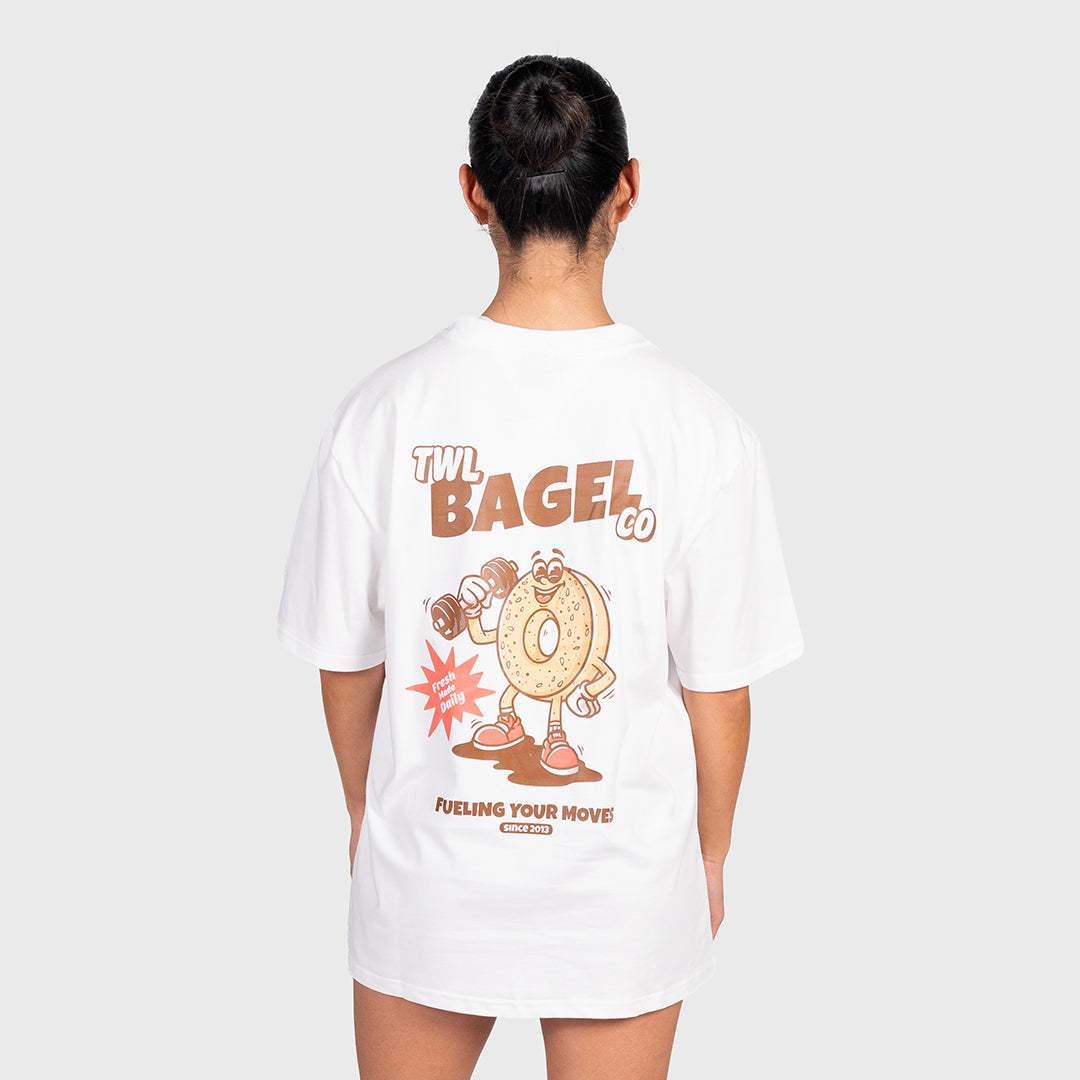TWL - LIFESTYLE OVERSIZED T-SHIRT - TWL BAGEL CO. - WHITE