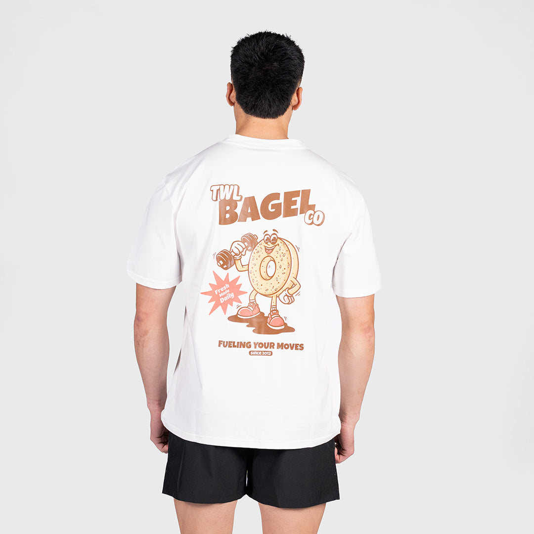 TWL - LIFESTYLE OVERSIZED T-SHIRT - TWL BAGEL CO. - WHITE