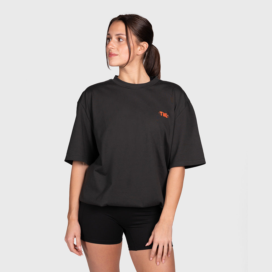 TWL - LIFESTYLE OVERSIZED T-SHIRT - HAPPY HOUR - FADED BLACK