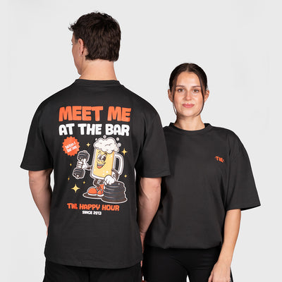 TWL - LIFESTYLE OVERSIZED T-SHIRT - HAPPY HOUR - FADED BLACK