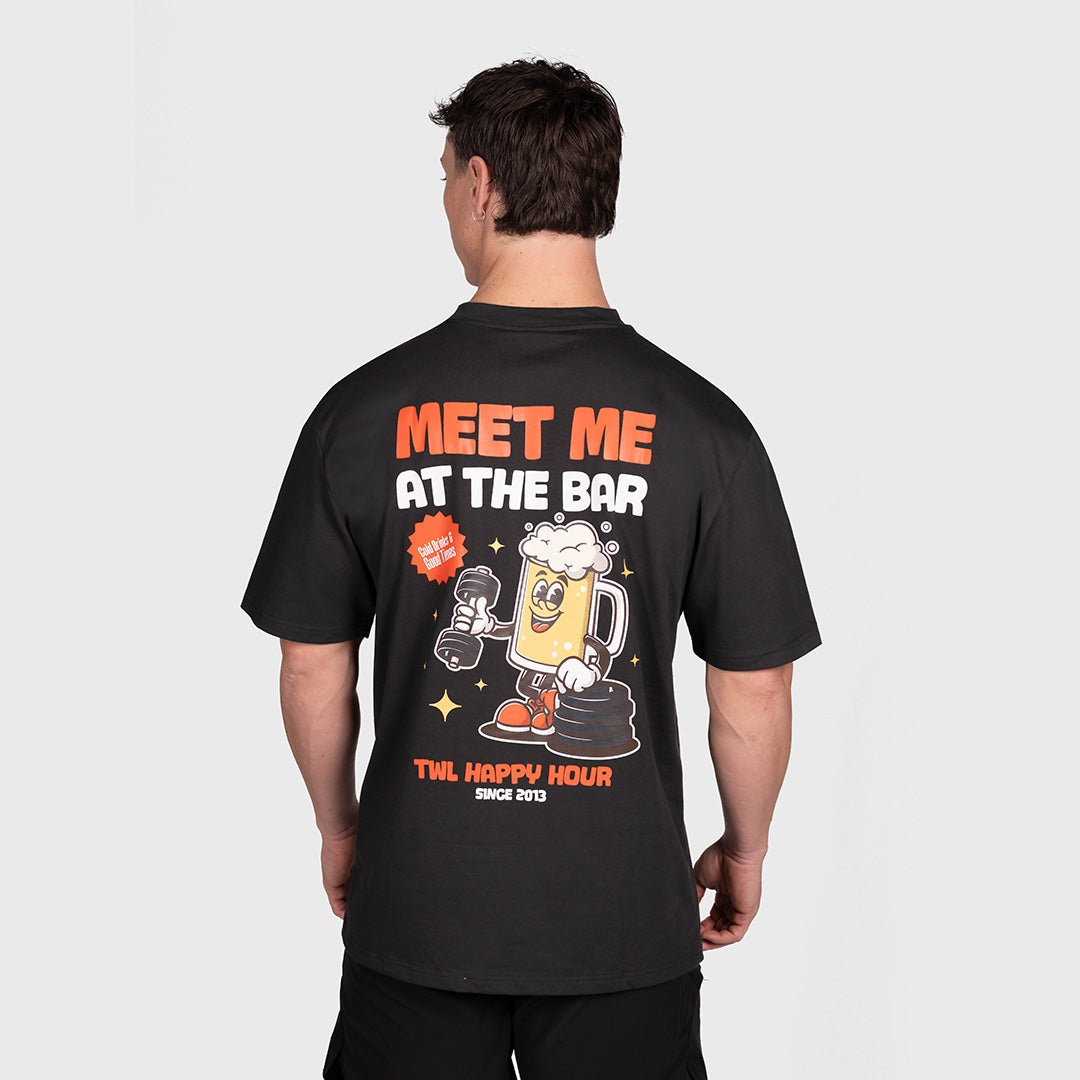 TWL - LIFESTYLE OVERSIZED T-SHIRT - HAPPY HOUR - FADED BLACK