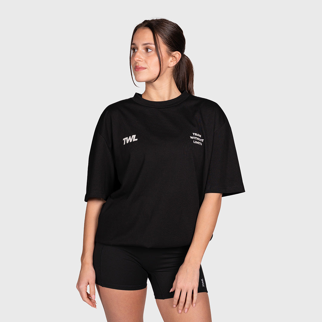 TWL - LIFESTYLE OVERSIZED T-SHIRT - PATCH DESIGN - BLACK