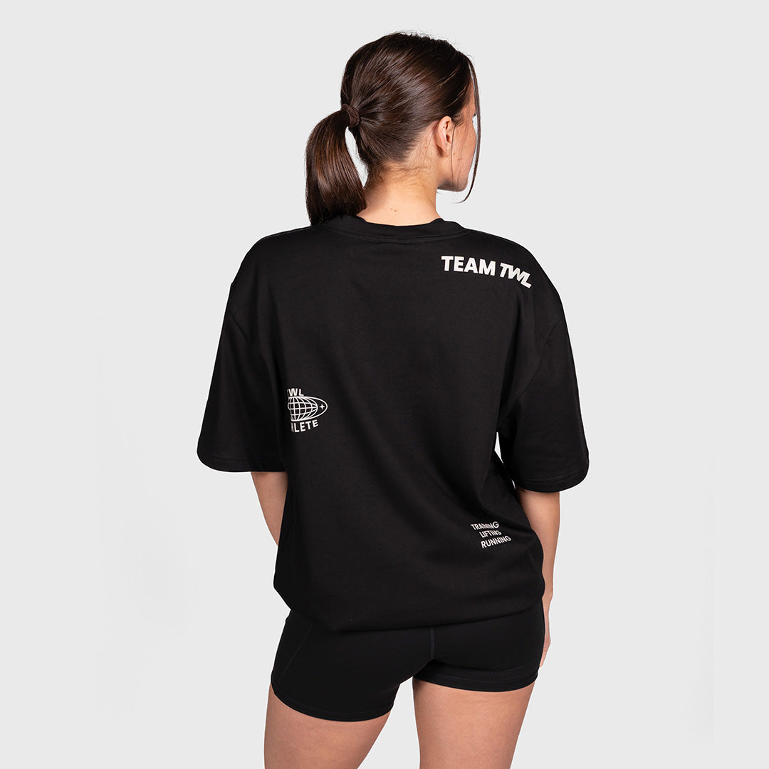 TWL - LIFESTYLE OVERSIZED T-SHIRT - PATCH DESIGN - BLACK
