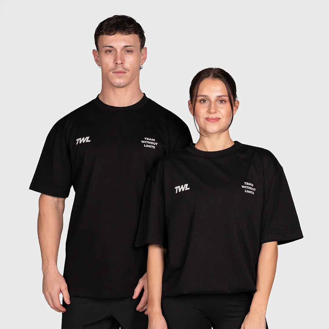 TWL - LIFESTYLE OVERSIZED T-SHIRT - PATCH DESIGN - BLACK