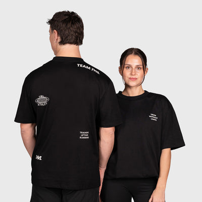 TWL - LIFESTYLE OVERSIZED T-SHIRT - PATCH DESIGN - BLACK