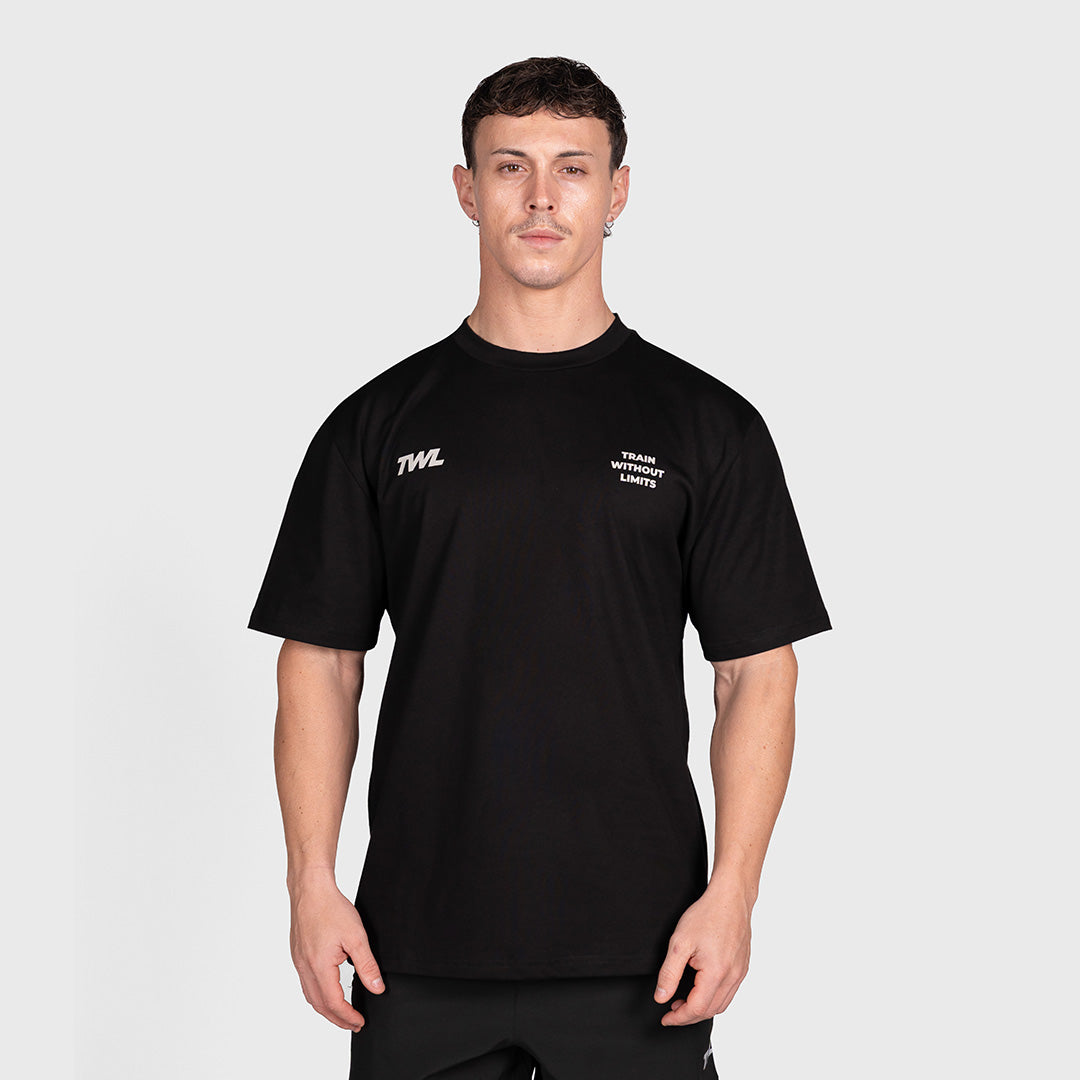 TWL - LIFESTYLE OVERSIZED T-SHIRT - PATCH DESIGN - BLACK