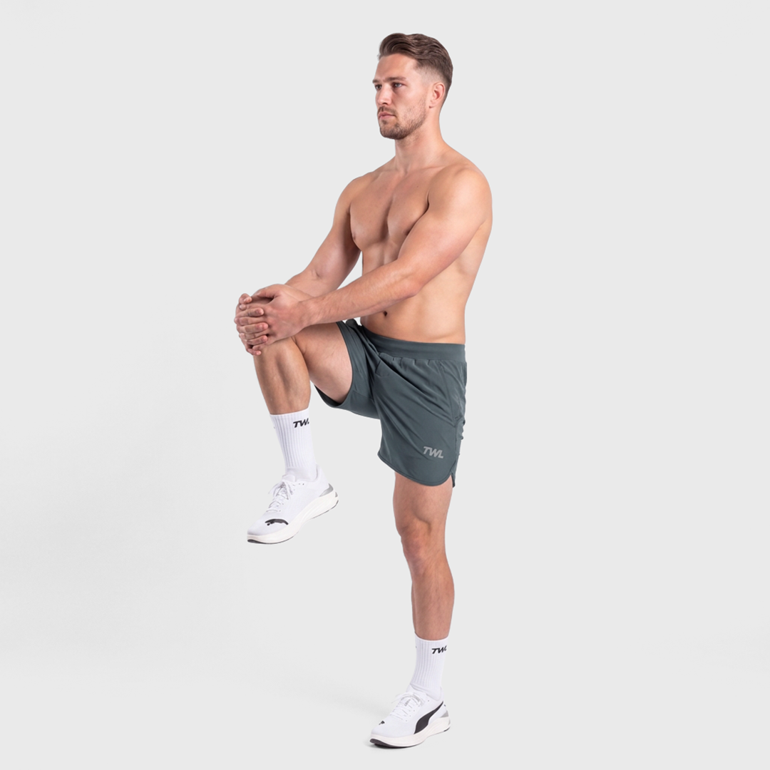 TWL - MEN'S HYBRID SHORTS - 6" - TEAL CHARCOAL