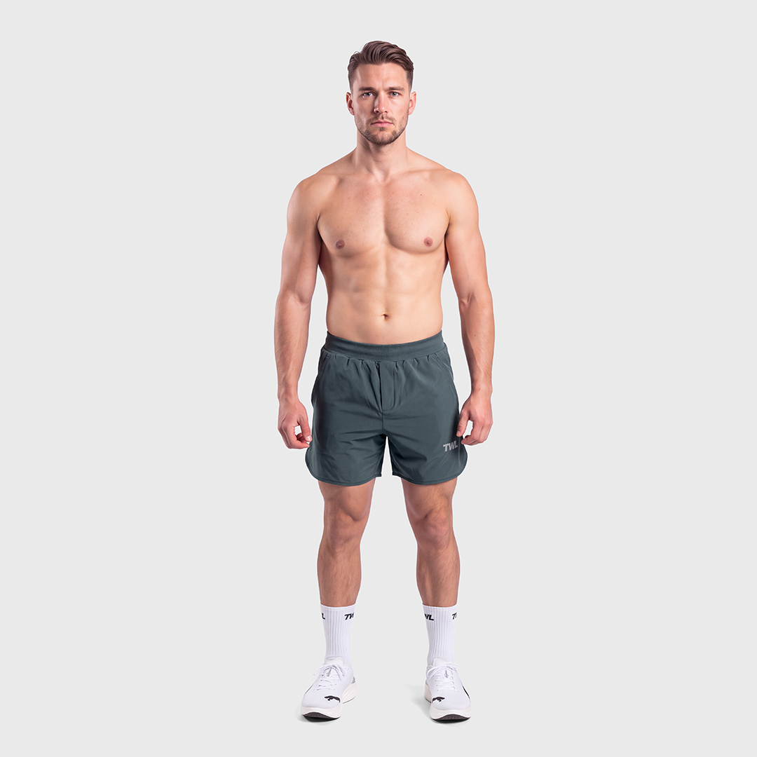 TWL - MEN'S HYBRID SHORTS - 6" - TEAL CHARCOAL