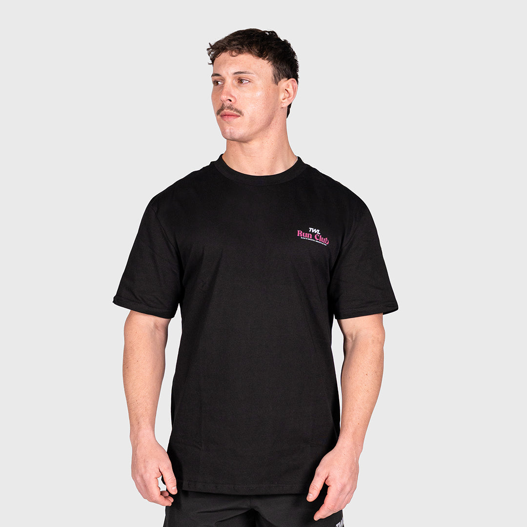 TWL - LIFESTYLE OVERSIZED T-SHIRT - RUN CLUB - BLACK