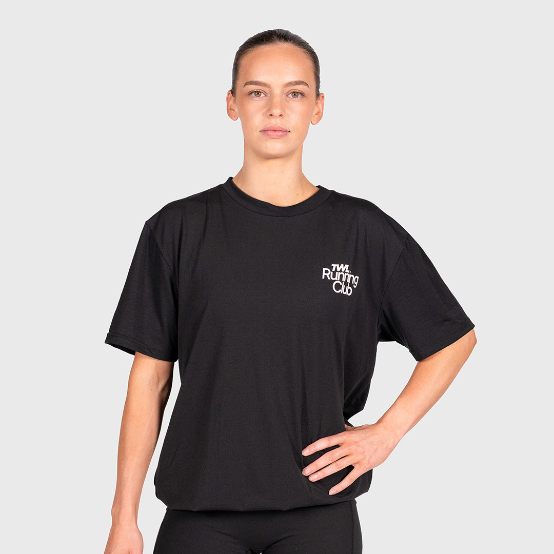 TWL - OVERSIZED T-SHIRT - RUNNING CLUB - BLACK
