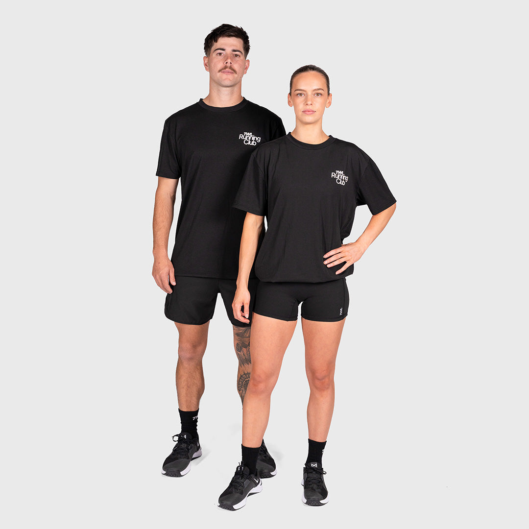 TWL - OVERSIZED T-SHIRT - RUNNING CLUB - BLACK