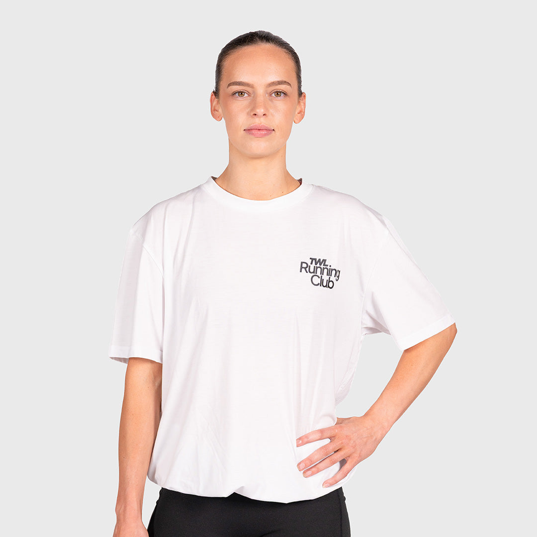 TWL - OVERSIZED T-SHIRT - RUNNING CLUB - WHITE