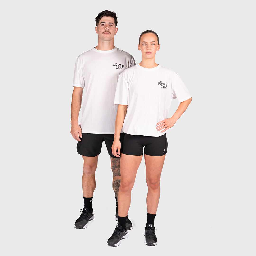TWL - OVERSIZED T-SHIRT - RUNNING CLUB - WHITE