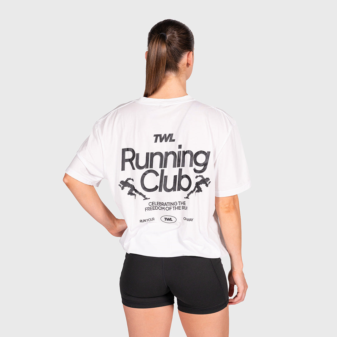 TWL - OVERSIZED T-SHIRT - RUNNING CLUB - WHITE