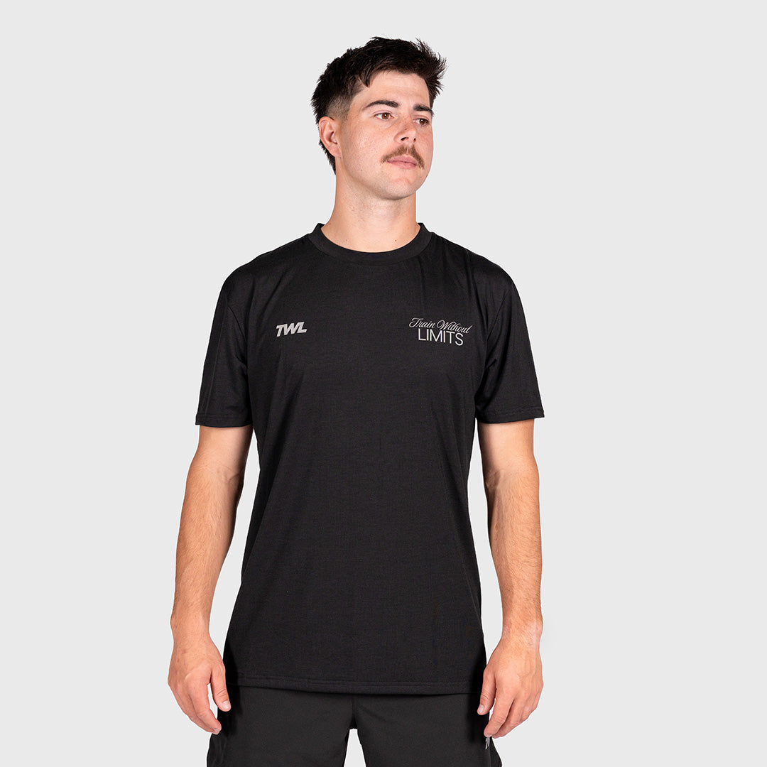 TWL - LIFESTYLE OVERSIZED T-SHIRT - TRAIN W/O LIMITS - TYPOGRAPHY - BLACK