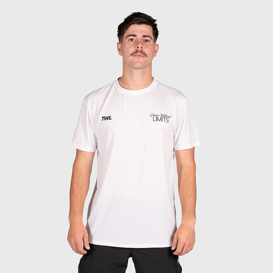 TWL - LIFESTYLE OVERSIZED T-SHIRT - TRAIN W/O LIMITS - TYPOGRAPHY - WHITE