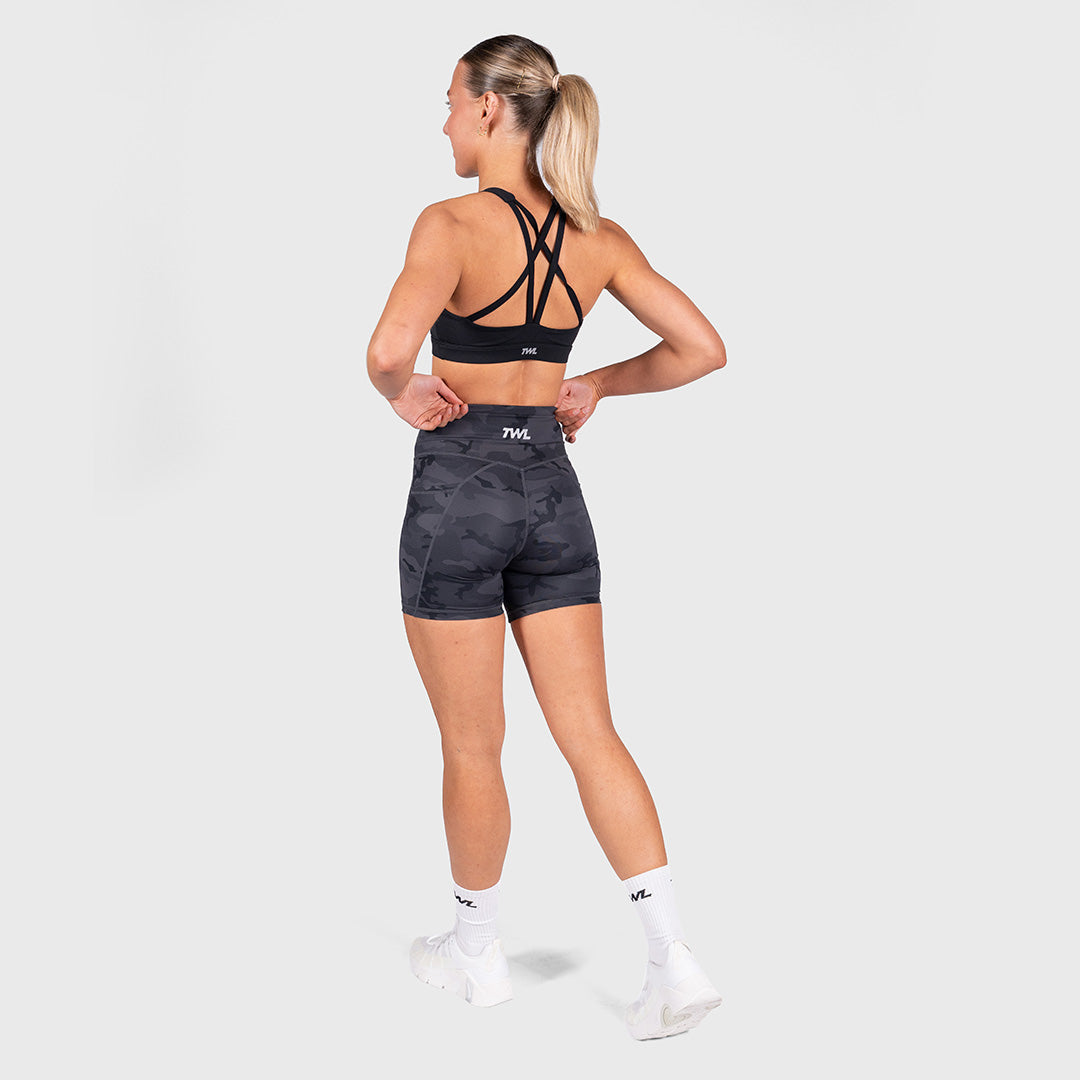 TWL - WOMEN'S ENERGY SHORTS - 6" - BLACK CAMO