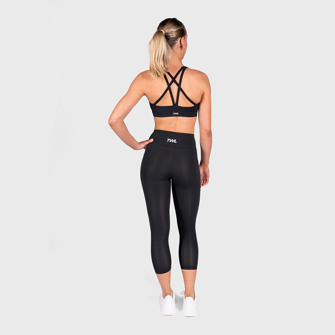 TWL - WOMEN'S ENERGY HIGH WAISTED 7/8 TIGHTS - BLACK