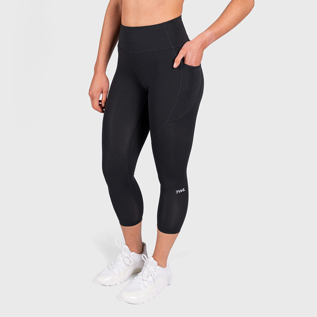 TWL - WOMEN'S ENERGY HIGH WAISTED 7/8 TIGHTS - BLACK