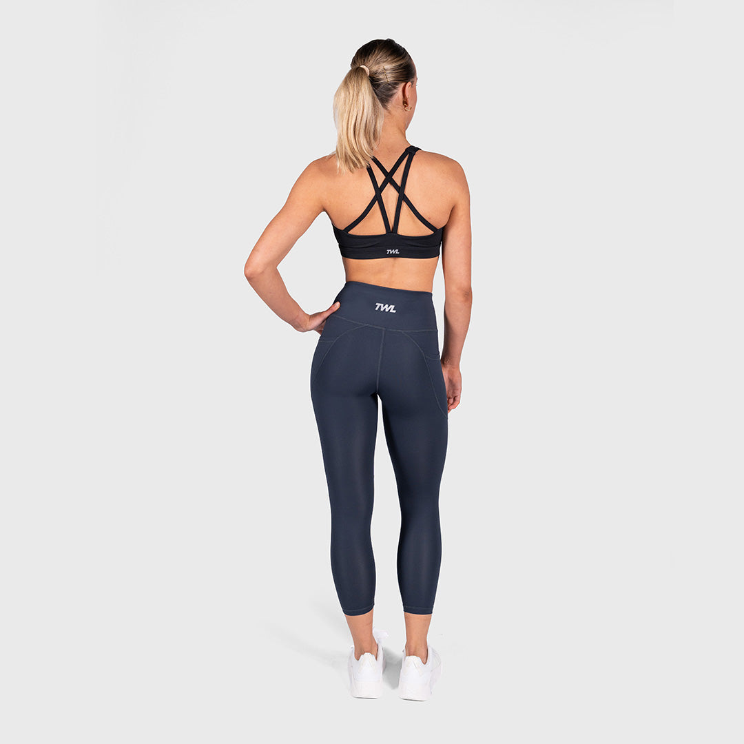 TWL - WOMEN'S ENERGY HIGH WAISTED 7/8 TIGHTS - MIDNIGHT NAVY
