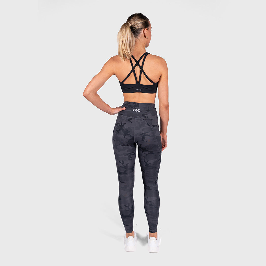 TWL - WOMEN'S ENERGY HIGH WAISTED FULL LENGTH TIGHTS - BLACK CAMO