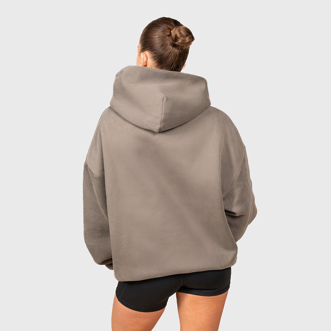TWL Ascend Hoodie charcoal – oversized fleece hoodie back view