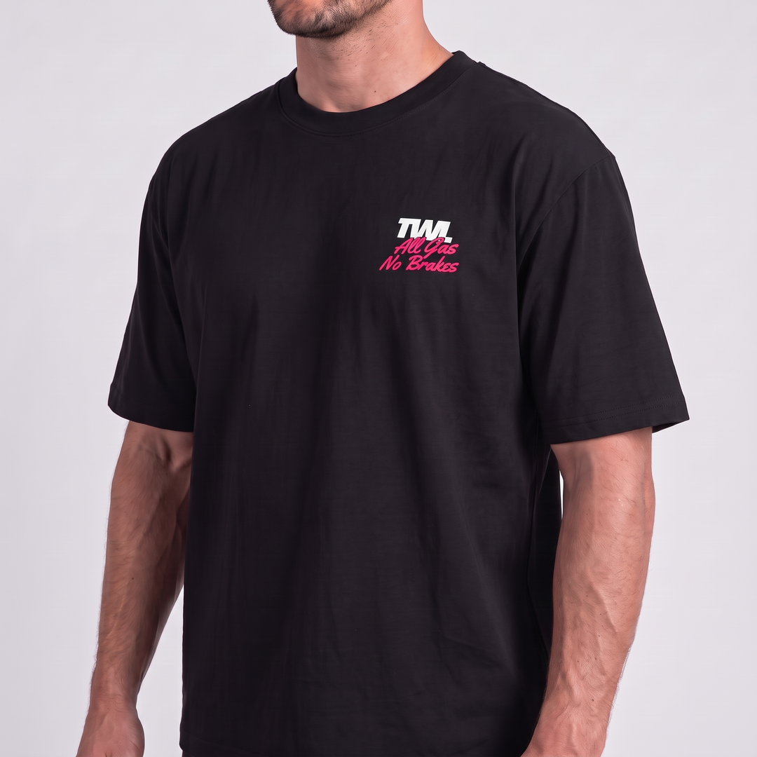 TWL - LIFESTYLE OVERSIZED T-SHIRT - ALL GAS NO BRAKES - BLACK
