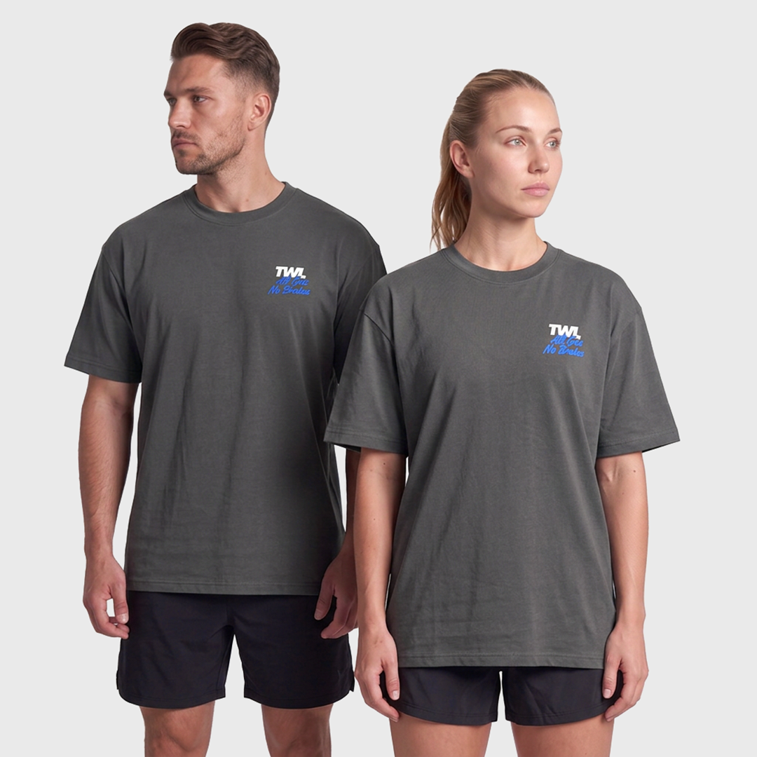 TWL - LIFESTYLE OVERSIZED T-SHIRT - ALL GAS NO BRAKES  - DARK GREY
