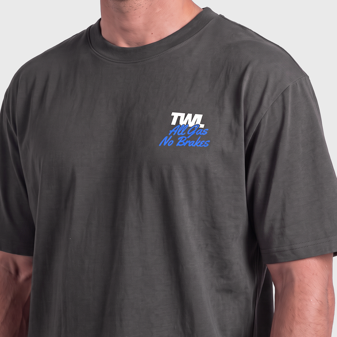 TWL - LIFESTYLE OVERSIZED T-SHIRT - ALL GAS NO BRAKES  - DARK GREY