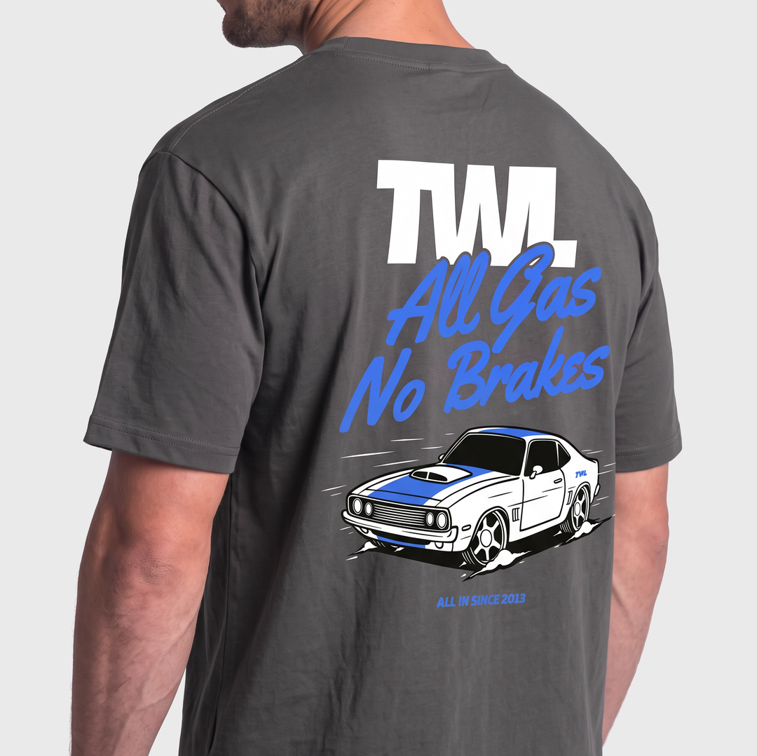 TWL - LIFESTYLE OVERSIZED T-SHIRT - ALL GAS NO BRAKES  - DARK GREY