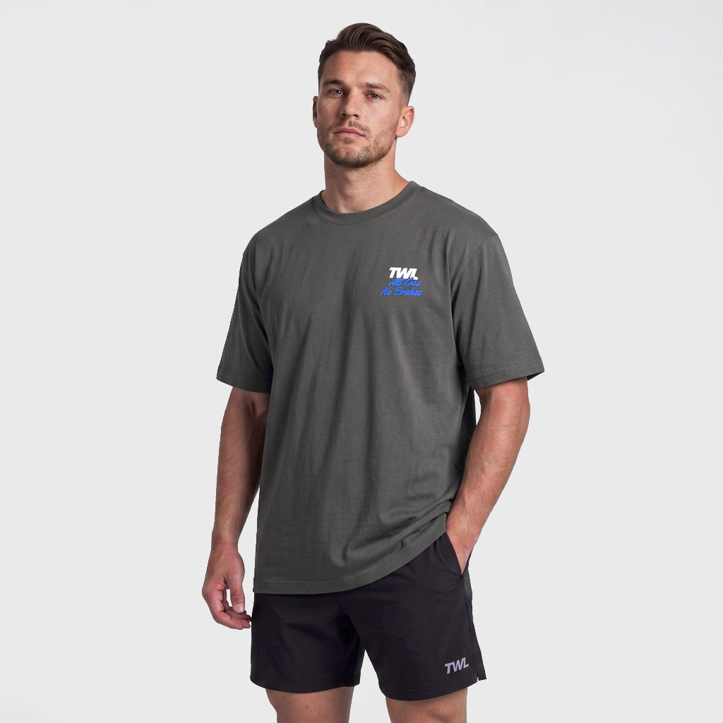 TWL - LIFESTYLE OVERSIZED T-SHIRT - ALL GAS NO BRAKES  - DARK GREY